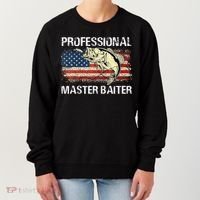 Professional Master Baiter Retro American Flag Funny Fishing Women's Sweatshirt thumb 0