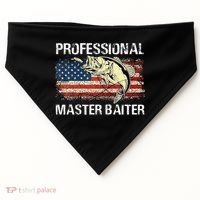 Professional Master Baiter Retro American Flag Funny Fishing USA-Made Doggie Bandana thumb 0