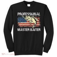 Professional Master Baiter Retro American Flag Funny Fishing Sweatshirt thumb 0