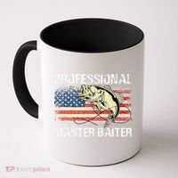 Professional Master Baiter Retro American Flag Funny Fishing Coffee Mug thumb 0
