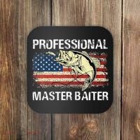 Professional Master Baiter Retro American Flag Funny Fishing Coaster thumb 0