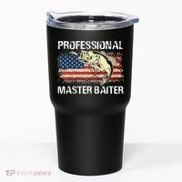 Professional Master Baiter Retro American Flag Funny Fishing Tumbler thumb 0