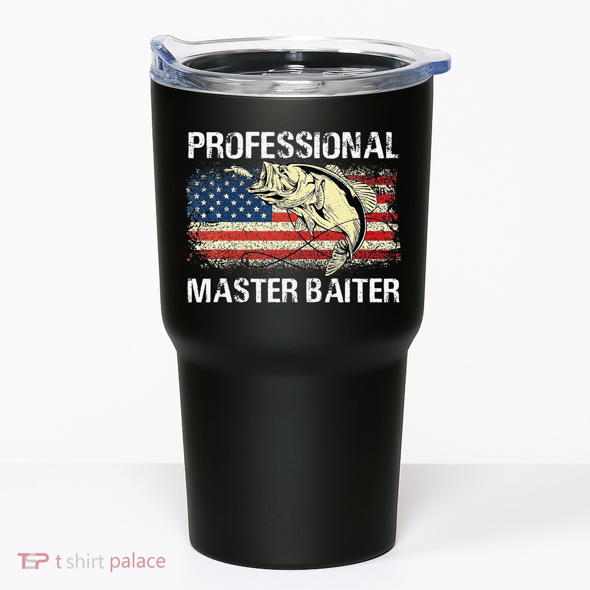 Professional Master Baiter Retro American Flag Funny Fishing Tumbler