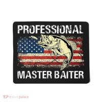Professional Master Baiter Retro American Flag Funny Fishing Mousepad thumb 0