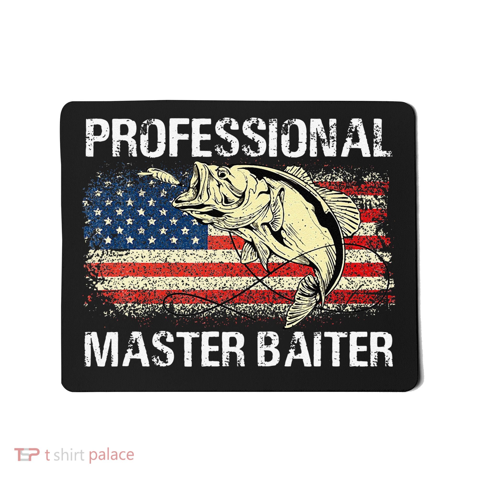 Professional Master Baiter Retro American Flag Funny Fishing Mousepad