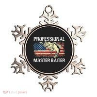 Professional Master Baiter Retro American Flag Funny Fishing Ornament thumb 0