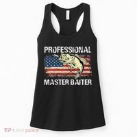 Professional Master Baiter Retro American Flag Funny Fishing Women's Tank Top thumb 0