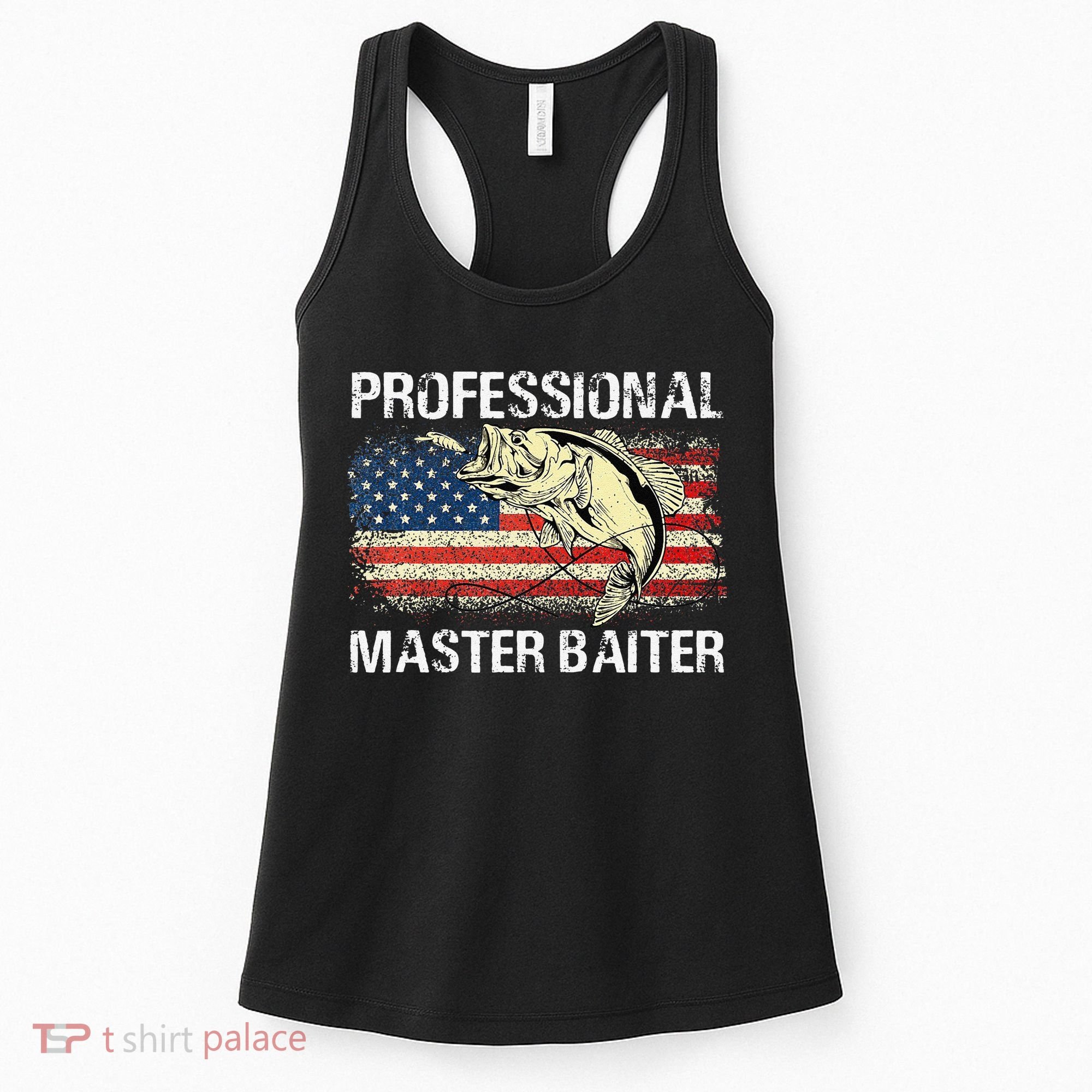 Professional Master Baiter Retro American Flag Funny Fishing Women's Tank Top