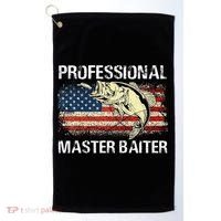 Professional Master Baiter Retro American Flag Funny Fishing Golf Towel thumb 0