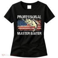 Professional Master Baiter Retro American Flag Funny Fishing Women's T-Shirt thumb 0
