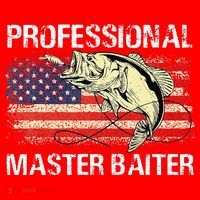 Professional Master Baiter Retro American Flag Funny Fishing Santa Hat thumb 1