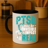 Ptsd May Be Invisible Ptsd Awareness Month Cool Gift Coffee Mug thumb 4