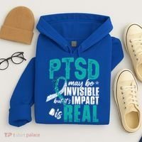 Ptsd May Be Invisible Ptsd Awareness Month Cool Gift Hoodie thumb 4