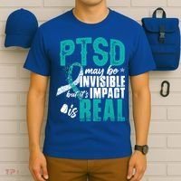 Ptsd May Be Invisible Ptsd Awareness Month Cool Gift T-Shirt thumb 6
