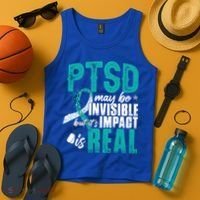 Ptsd May Be Invisible Ptsd Awareness Month Cool Gift Tank Top thumb 4