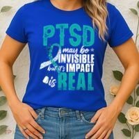 Ptsd May Be Invisible Ptsd Awareness Month Cool Gift Women's T-Shirt thumb 2