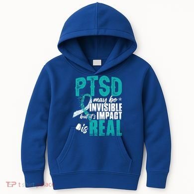 Ptsd May Be Invisible Ptsd Awareness Month Cool Gift Kids Hoodie