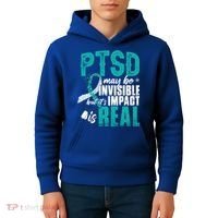 Ptsd May Be Invisible Ptsd Awareness Month Cool Gift Kids Hoodie thumb 4