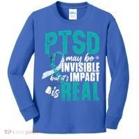 Ptsd May Be Invisible Ptsd Awareness Month Cool Gift Kids Long Sleeve Shirt thumb 0