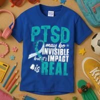 Ptsd May Be Invisible Ptsd Awareness Month Cool Gift Kids T-Shirt thumb 3