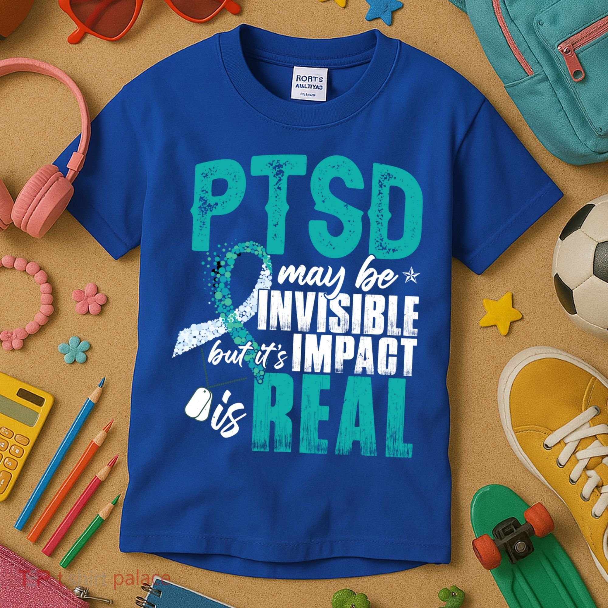 Ptsd May Be Invisible Ptsd Awareness Month Cool Gift Kids T-Shirt