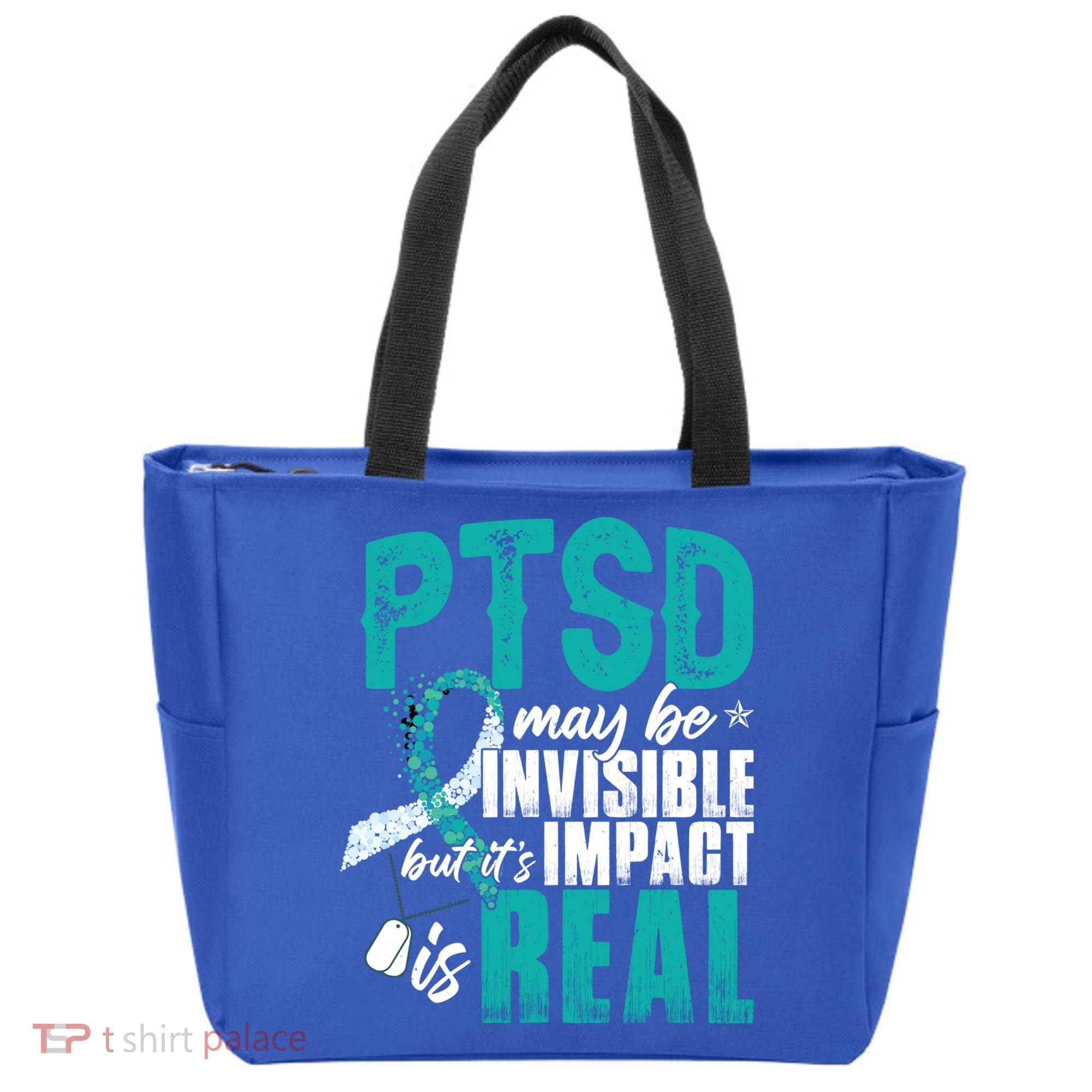 Ptsd May Be Invisible Ptsd Awareness Month Cool Gift Tote Bag