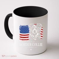 Proud Merle Border Collie Dad American Flag Patriotic Dog Coffee Mug thumb 0