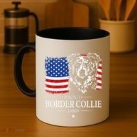Proud Merle Border Collie Dad American Flag Patriotic Dog Coffee Mug thumb 4