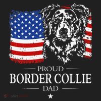 Proud Merle Border Collie Dad American Flag Patriotic Dog Beanie thumb 2