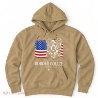 Proud Merle Border Collie Dad American Flag Patriotic Dog Hoodie thumb 0