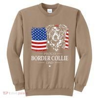 Proud Merle Border Collie Dad American Flag Patriotic Dog Sweatshirt thumb 0