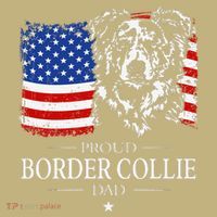 Proud Merle Border Collie Dad American Flag Patriotic Dog Sweatshirt thumb 2