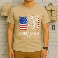 Proud Merle Border Collie Dad American Flag Patriotic Dog T-Shirt thumb 6