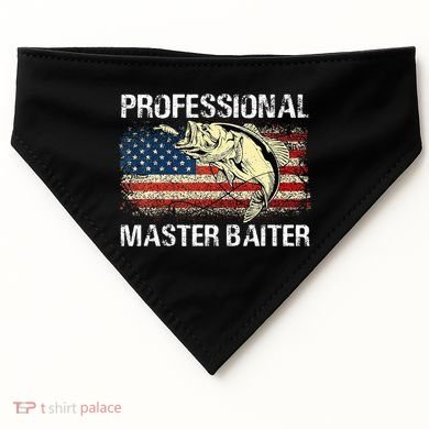 Professional Master Baiter Retro American Flag USA-Made Doggie Bandana