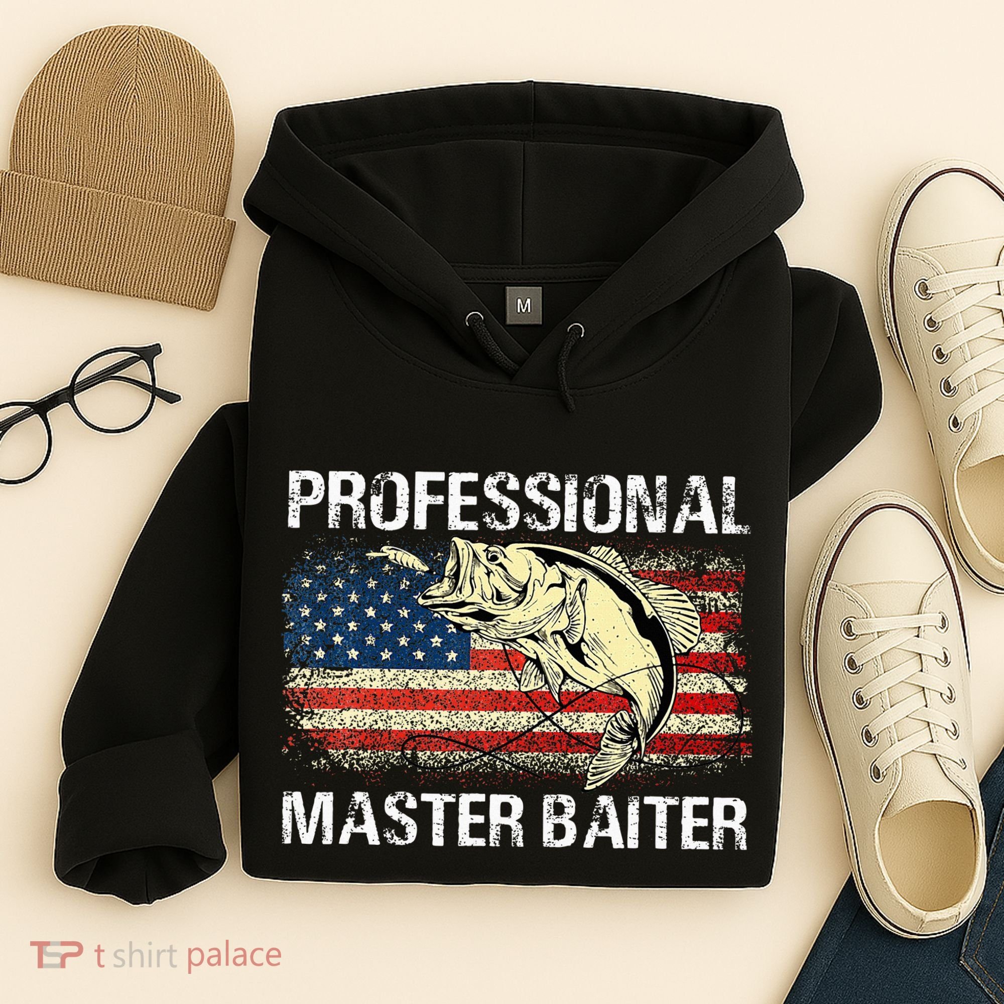 Professional Master Baiter Retro American Flag Hoodie