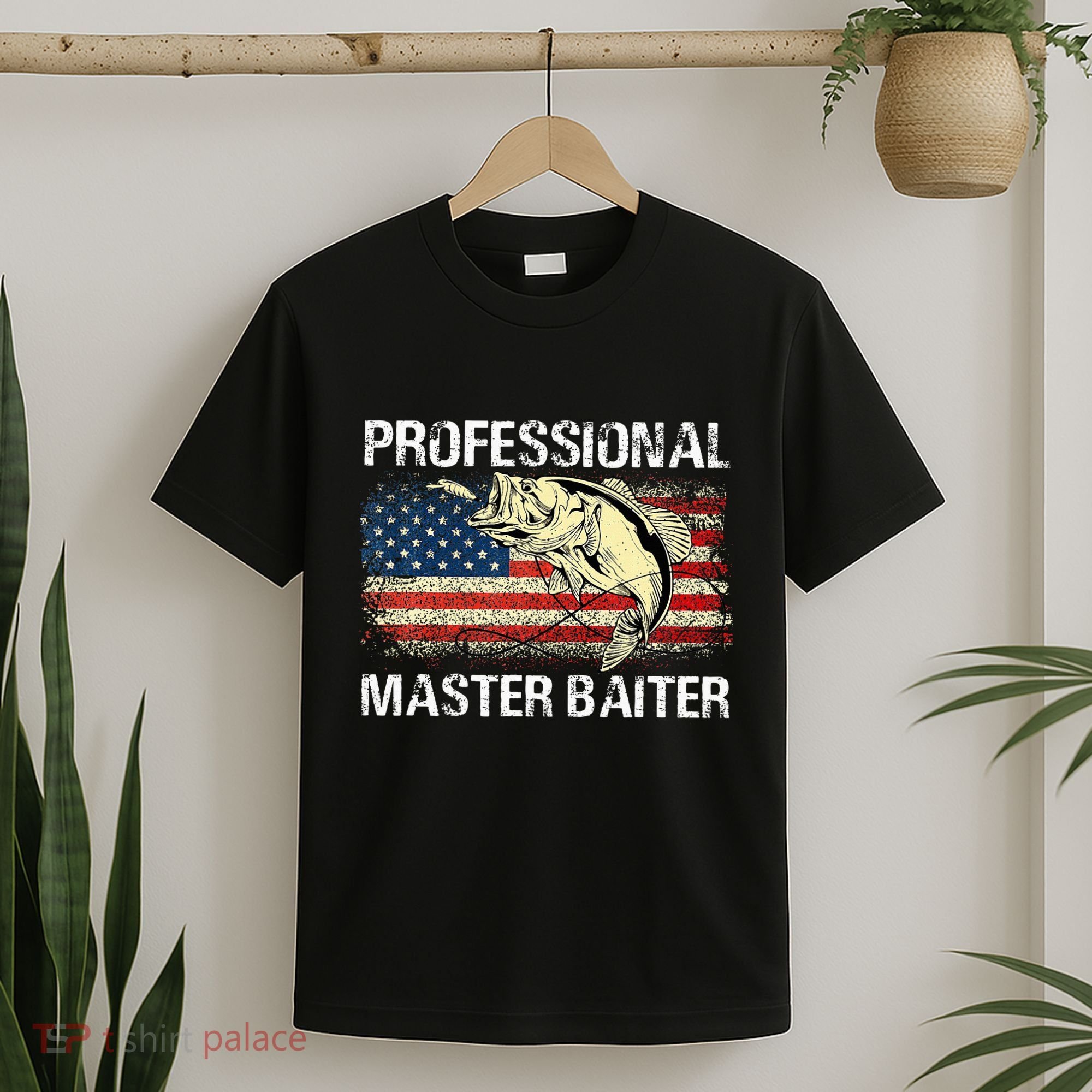 Professional Master Baiter Retro American Flag T-Shirt