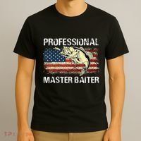 Professional Master Baiter Retro American Flag T-Shirt thumb 3