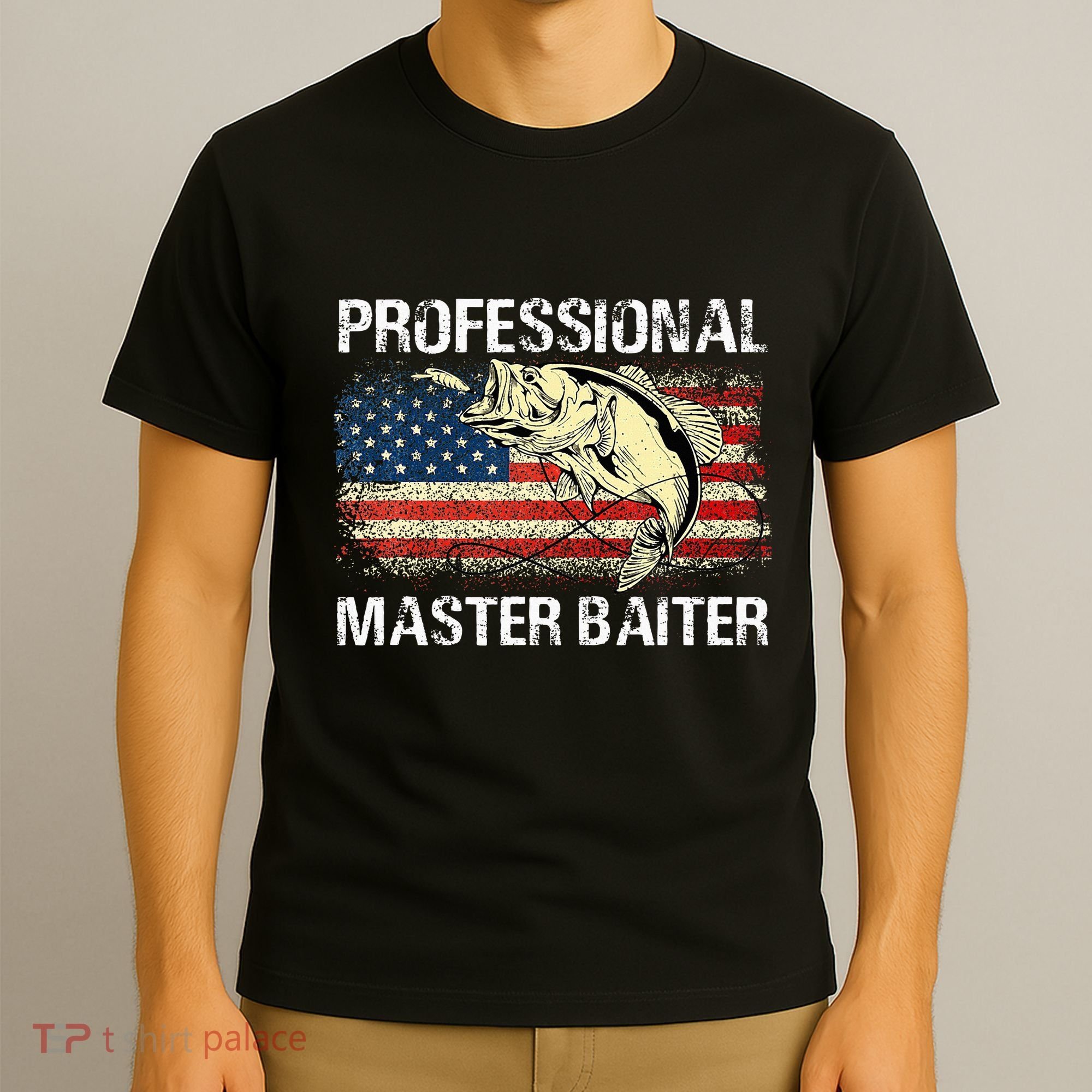 Professional Master Baiter Retro American Flag T-Shirt