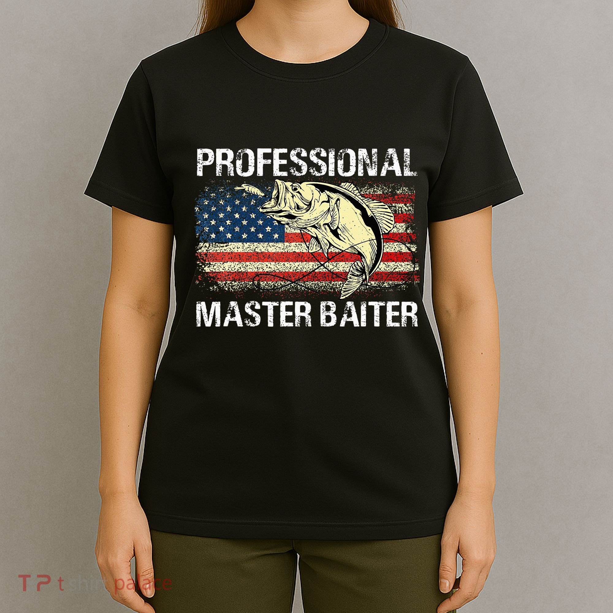 Professional Master Baiter Retro American Flag T-Shirt