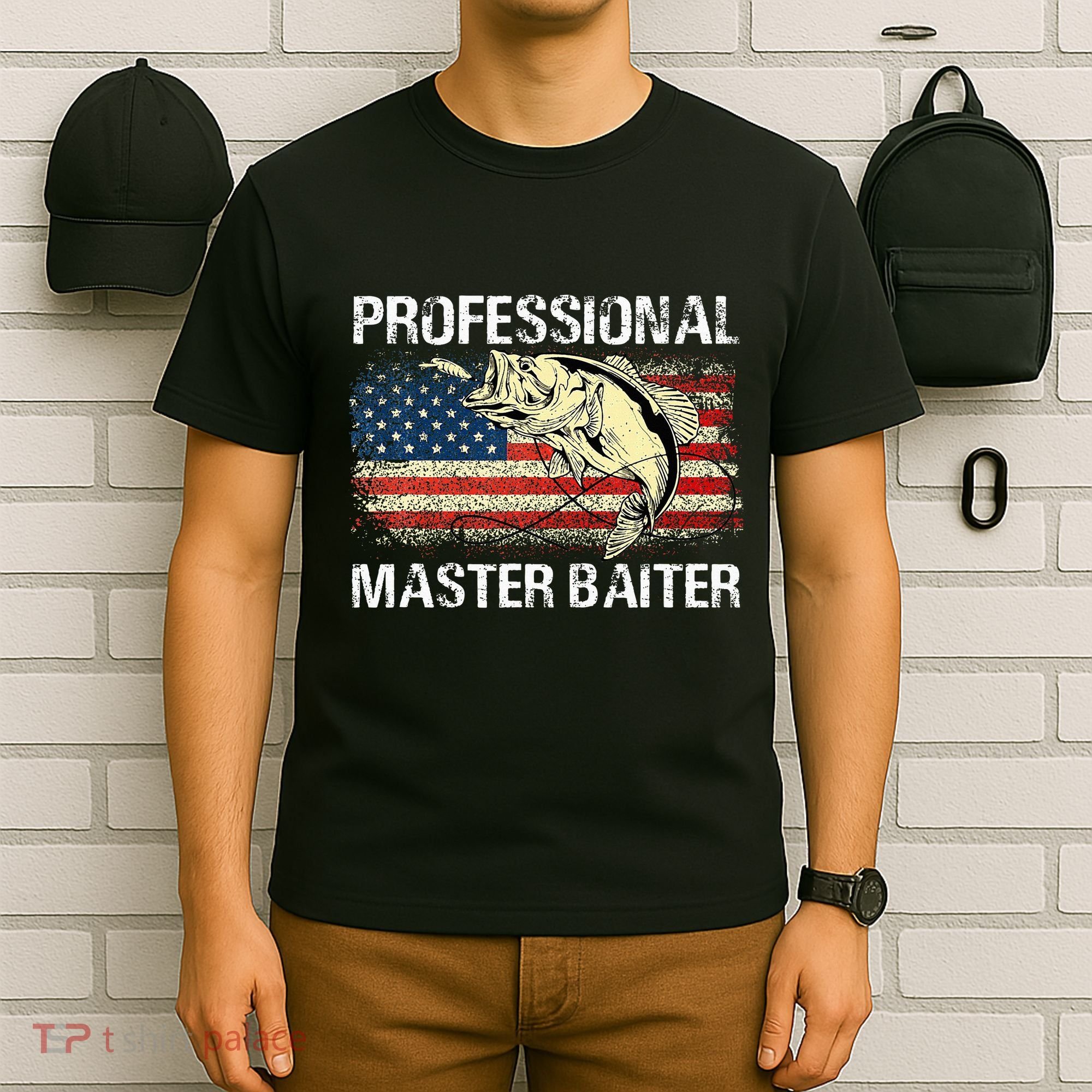 Professional Master Baiter Retro American Flag T-Shirt