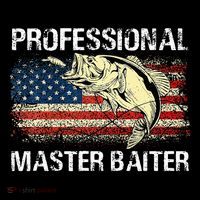 Professional Master Baiter Retro American Flag Button thumb 1