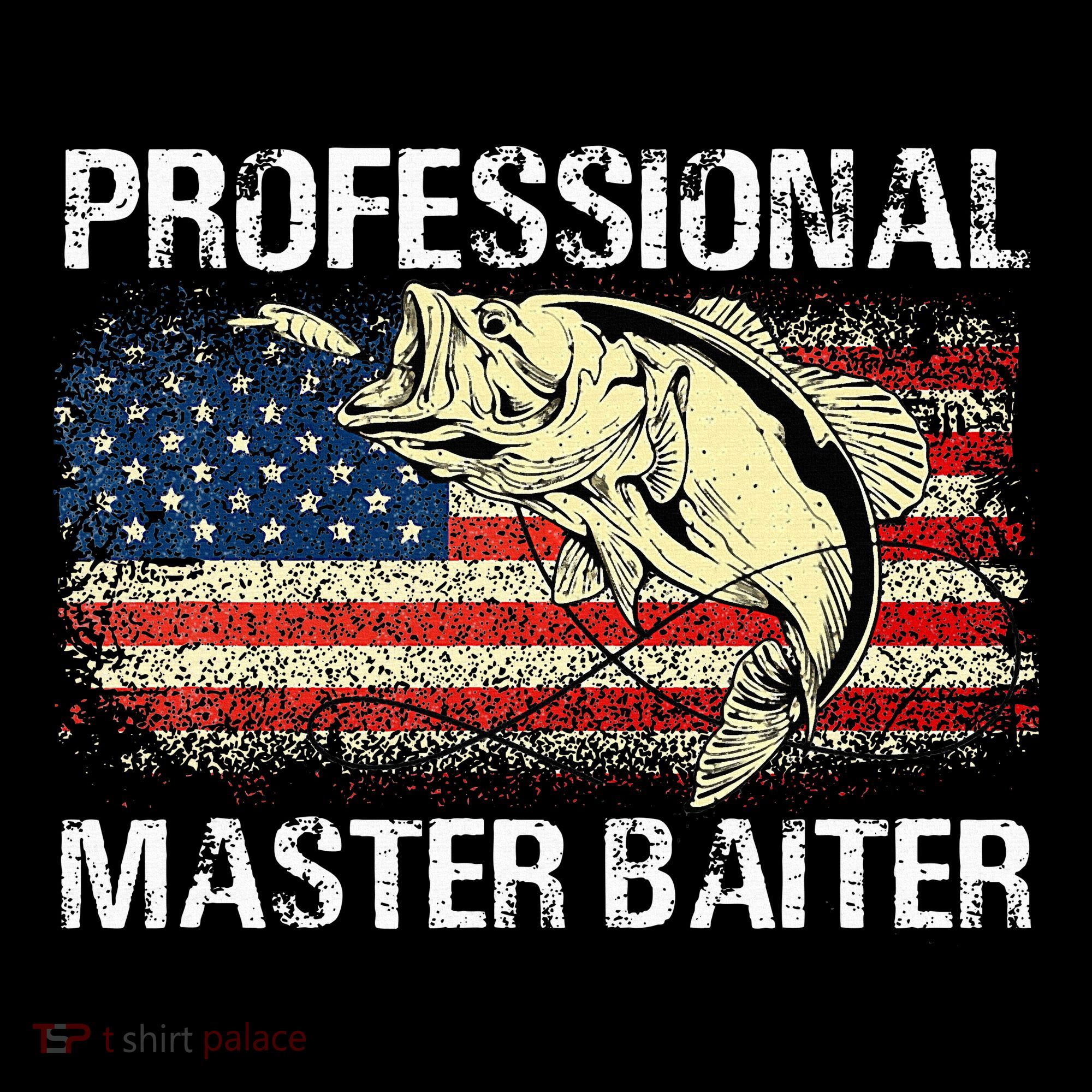 Professional Master Baiter Retro American Flag Button