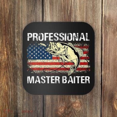 Professional Master Baiter Retro American Flag Coaster