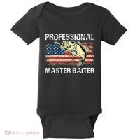 Professional Master Baiter Retro American Flag Baby Bodysuit thumb 0