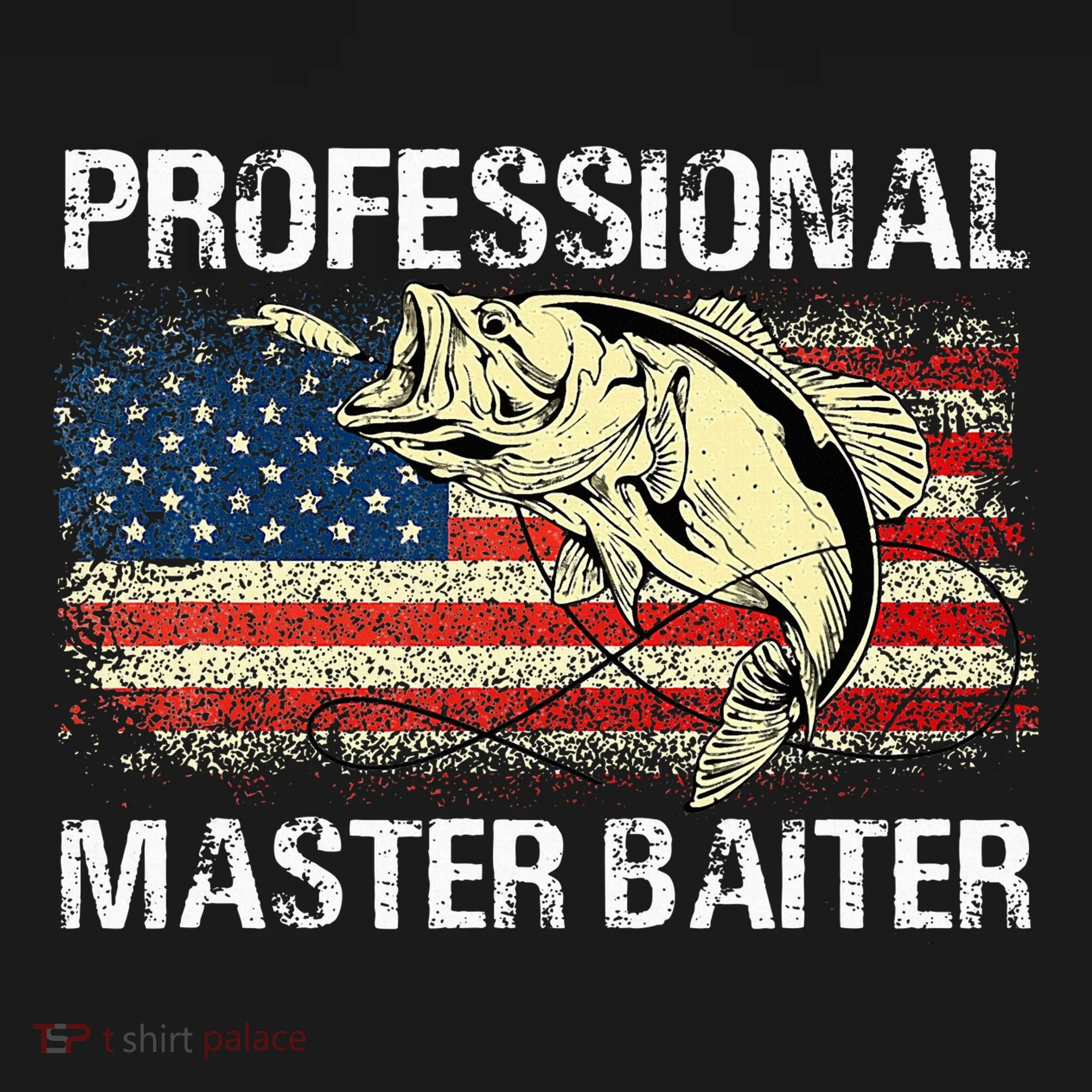 Professional Master Baiter Retro American Flag Baby Bodysuit
