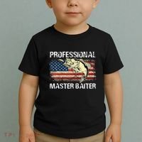 Professional Master Baiter Retro American Flag Toddler T-Shirt thumb 2
