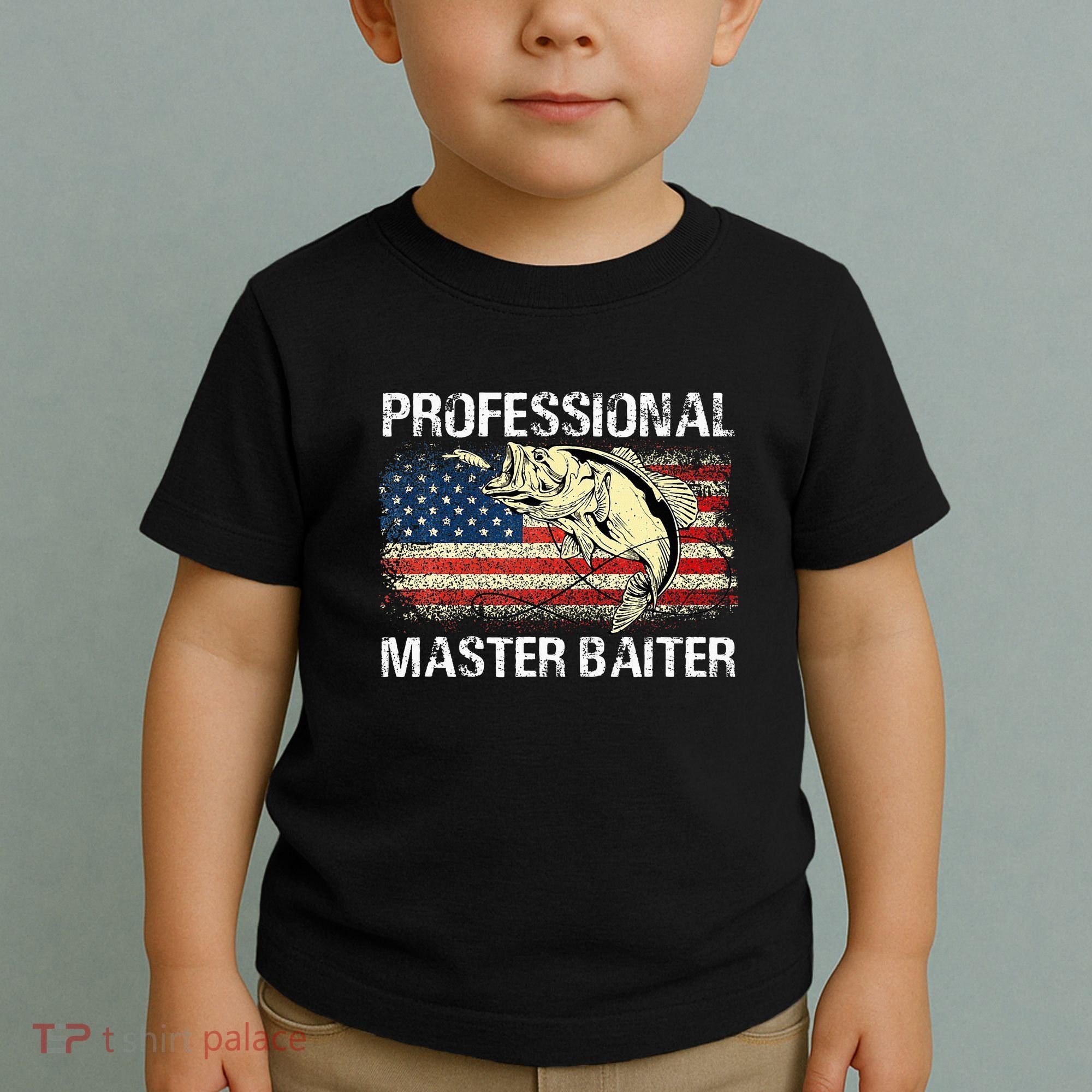 Professional Master Baiter Retro American Flag Toddler T-Shirt
