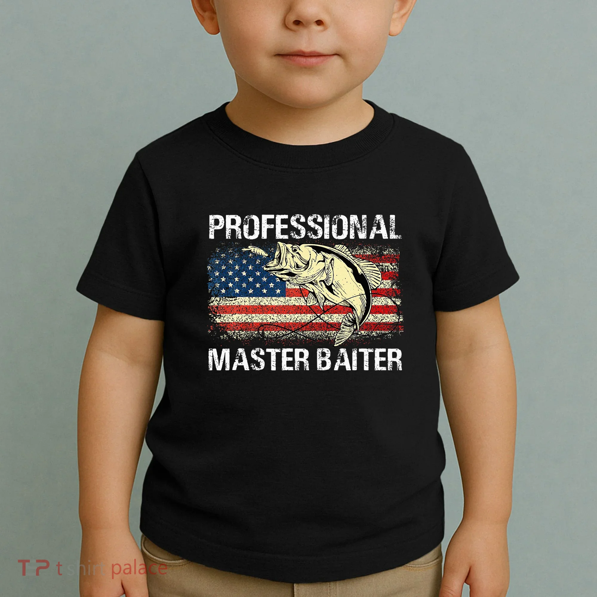 Professional Master Baiter Retro American Flag Toddler T-Shirt