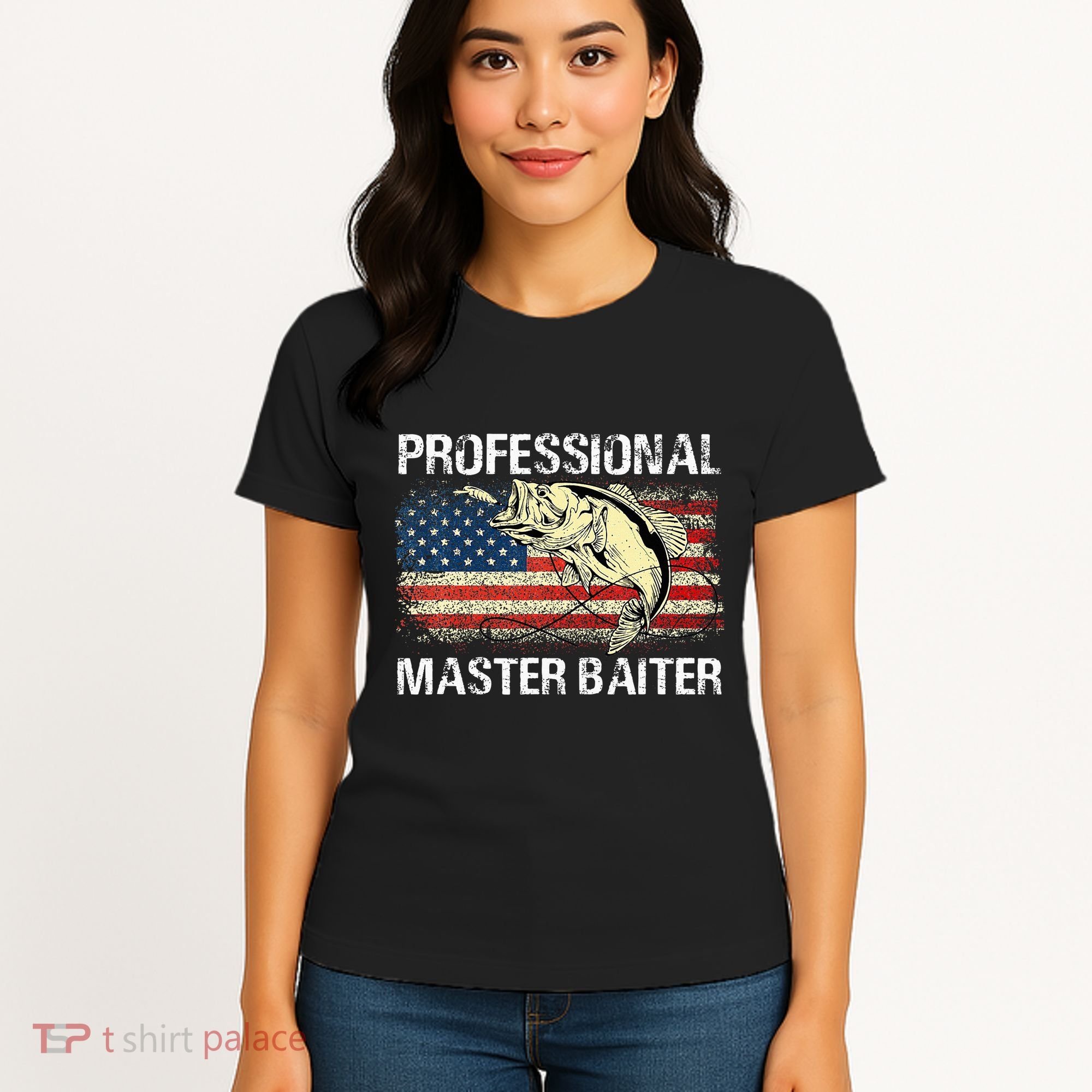 Professional Master Baiter Retro American Flag Women's T-Shirt