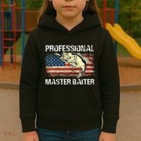 Professional Master Baiter Retro American Flag Kids Hoodie thumb 3
